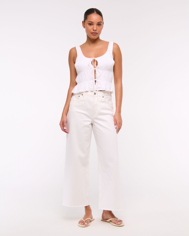 High Rise Cropped Wide Leg Jean
