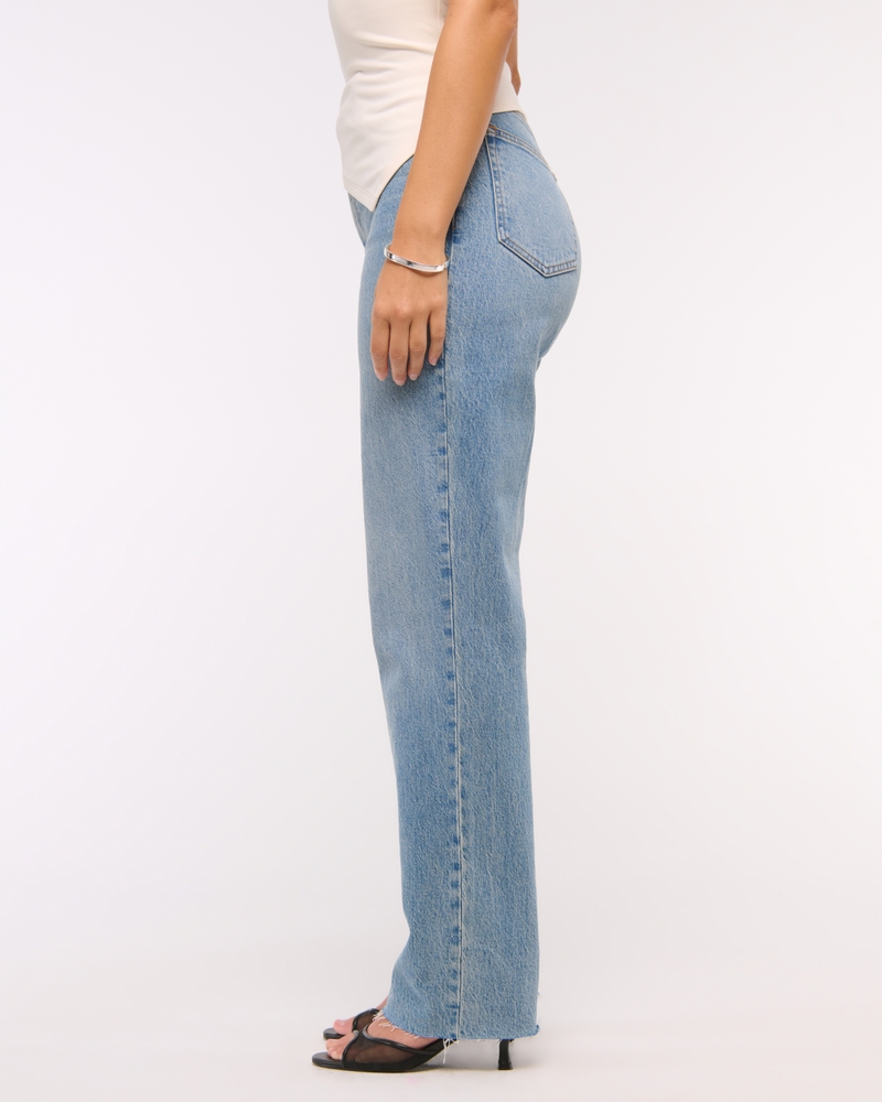 Curve Love Ultra High Rise 90s Straight Jean(medium crease raw hem,23)