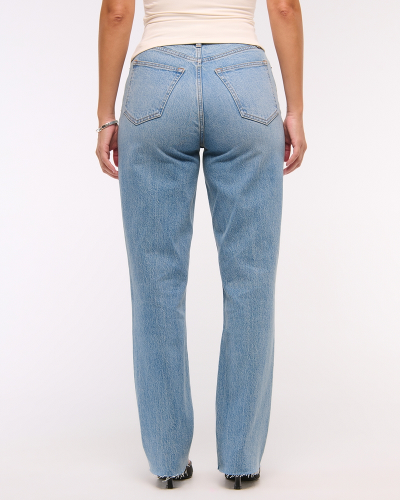 Curve Love Ultra High Rise 90s Straight Jean(medium crease raw hem,23)