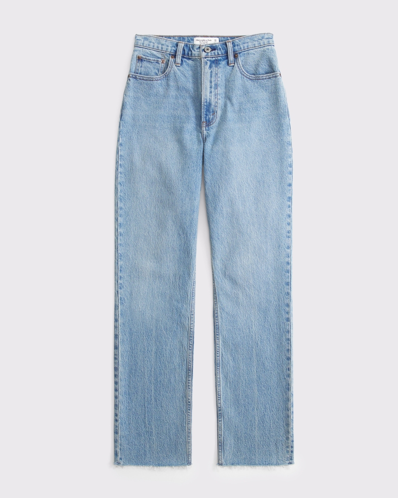Curve Love Ultra High Rise 90s Straight Jean(medium crease raw hem,23)