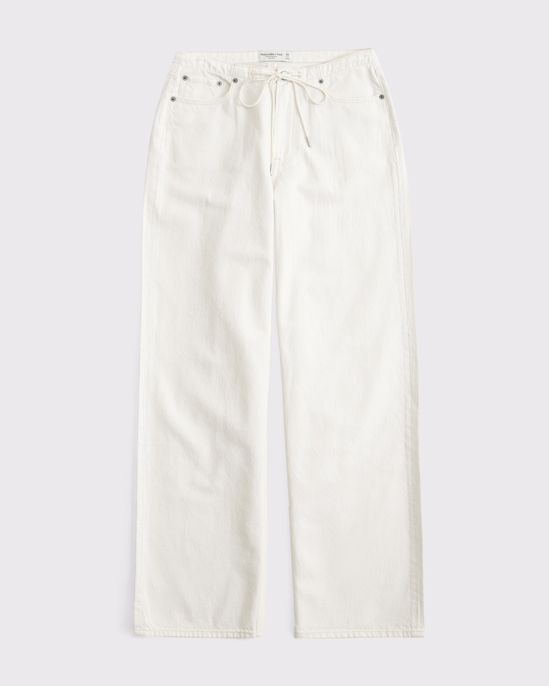 Curve Love Low Rise Ultra Loose Jean(ecru drawstring,23)