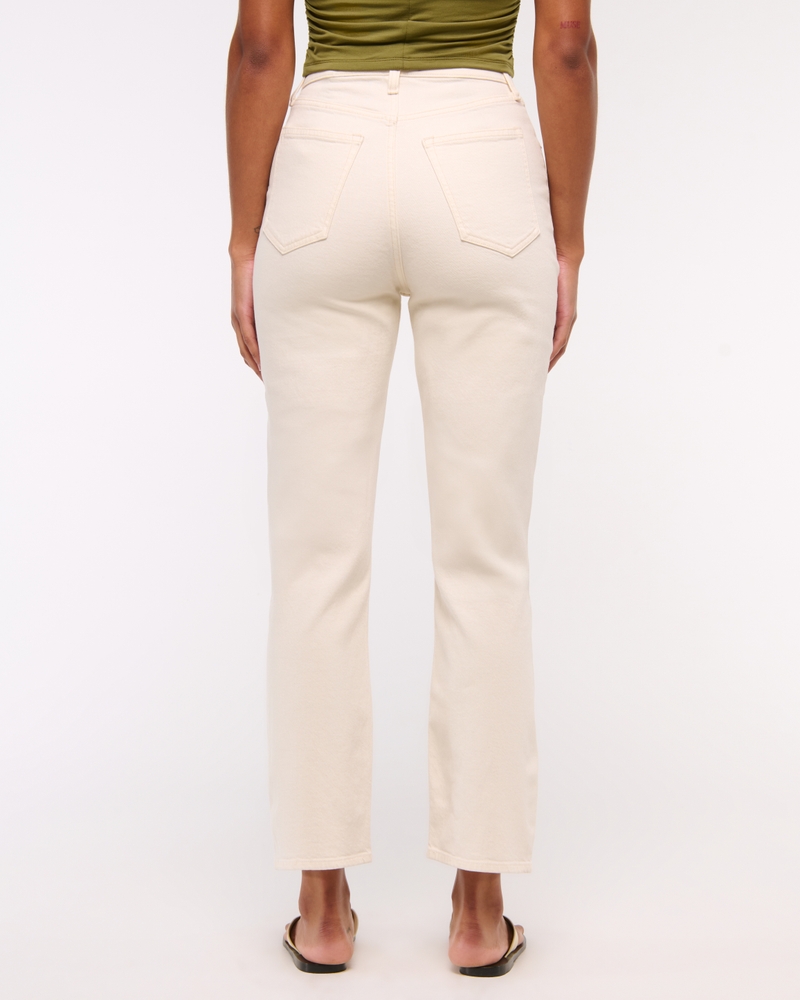 Curve Love Ultra High Rise Ankle Straight Jean(cream,24)