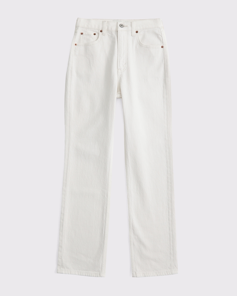 Curve Love Ultra High Rise Ankle Straight Jean(cream,24)