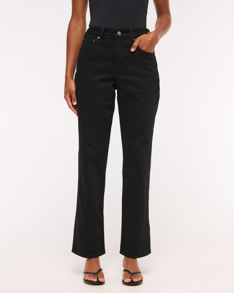 Curve Love High Rise Vintage Straight Jean(black,24)