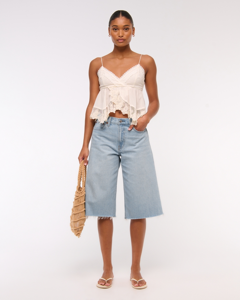 Mid Rise Long Jort(medium distressed hem,24)