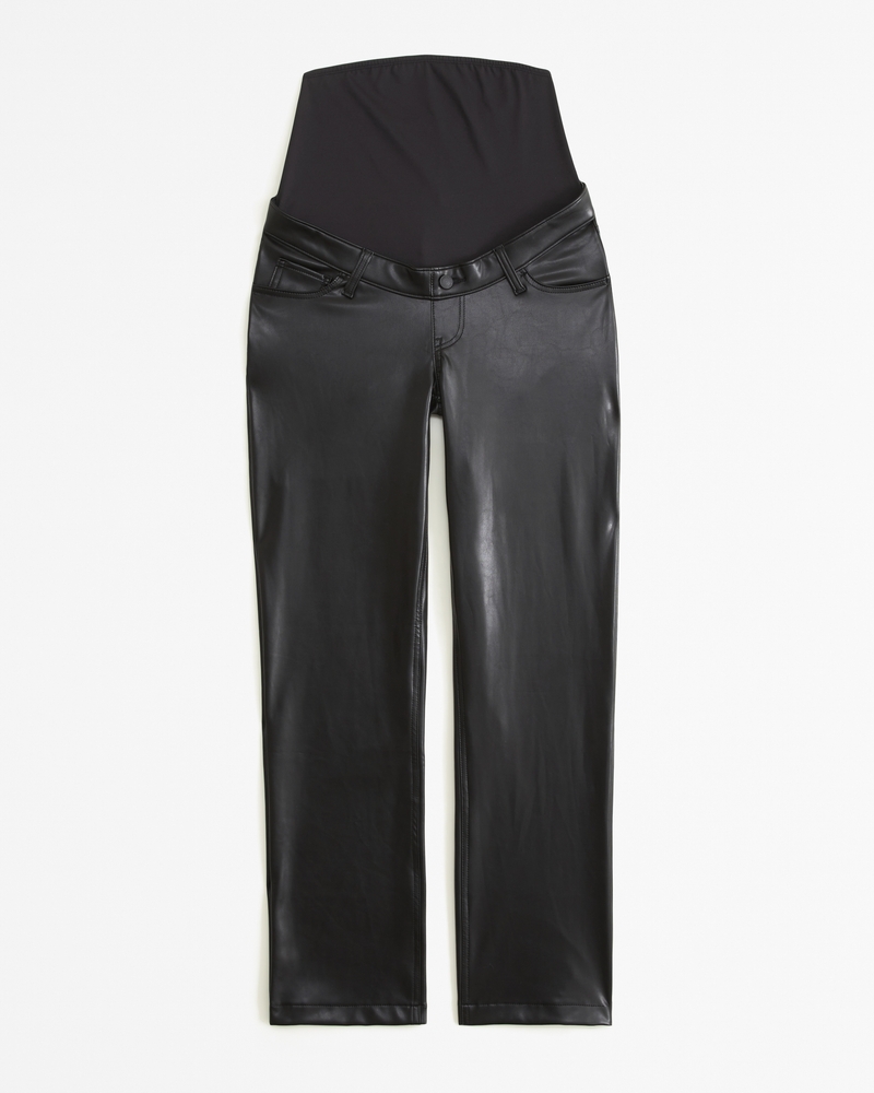 Maternity Vegan Leather 90s Straight Pant