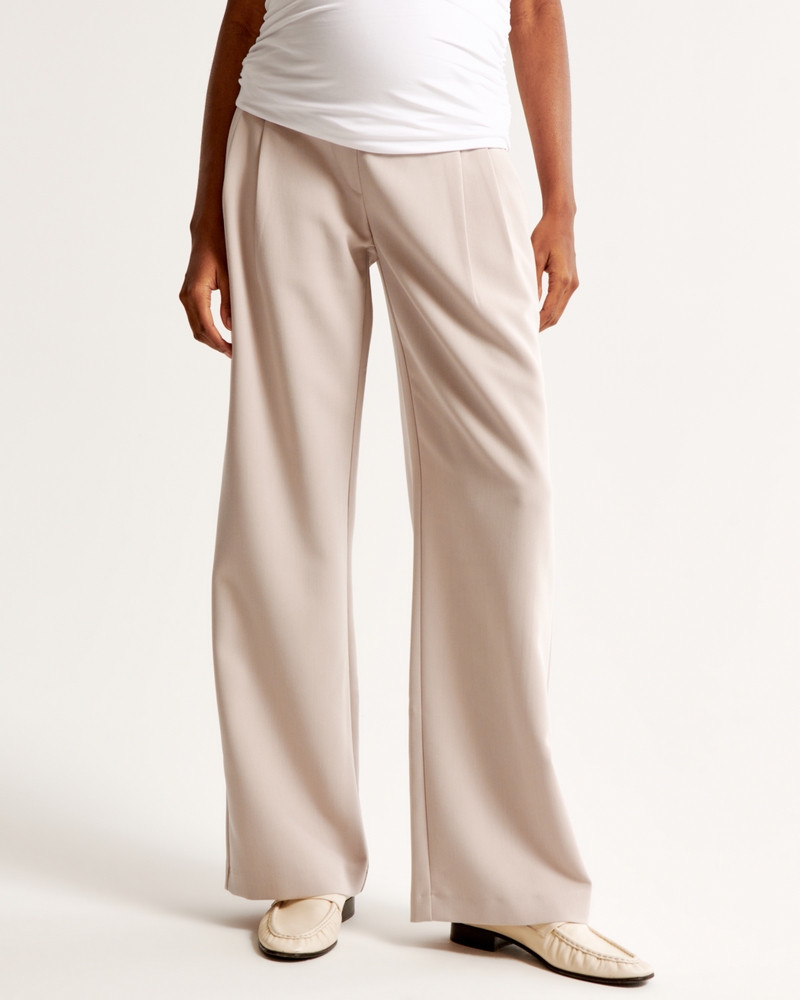 Maternity A&F Sloane Tailored Pant(light brown,24)