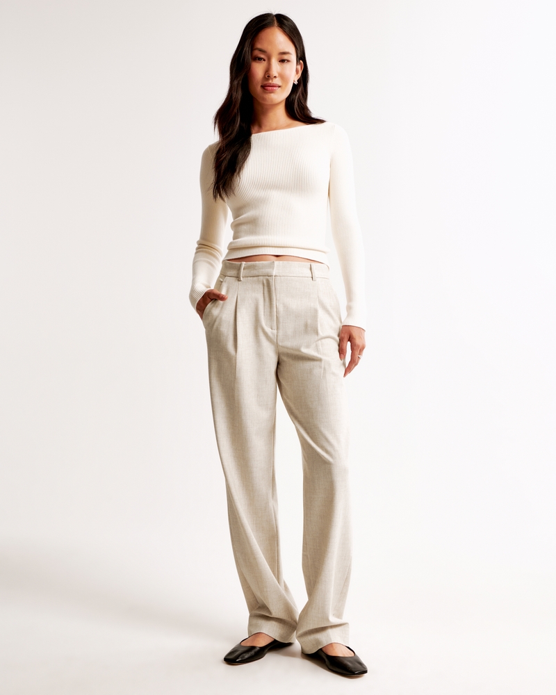 A&F Quinn Tailored Straight Pant