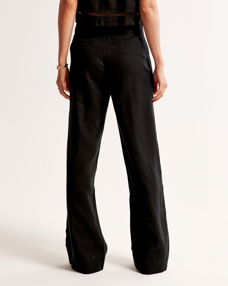 A&F Sloane Low Rise Tailored Linen-Blend Pant(black,24)