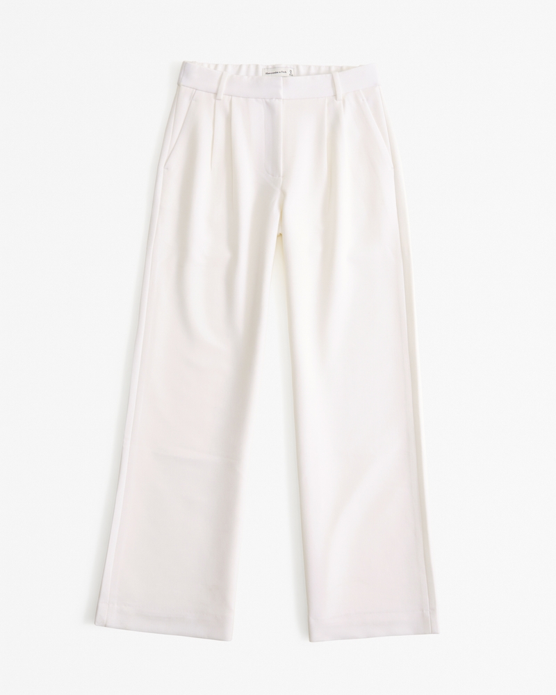 A&F Sloane Low Rise Tailored Wide Leg Pant(cream,23)