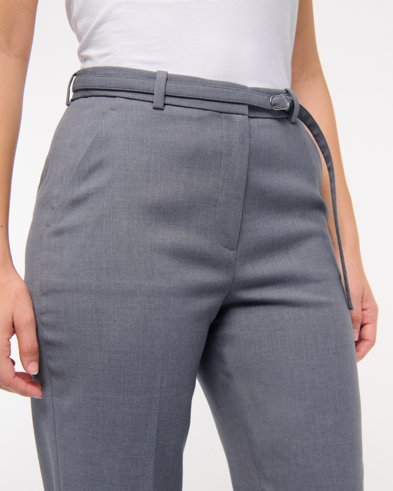 Curve Love High Rise Belted Ankle Straight Pant(gray,23)