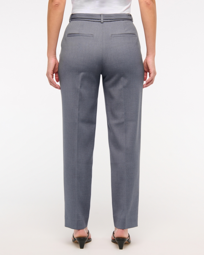 Curve Love High Rise Belted Ankle Straight Pant(gray,23)