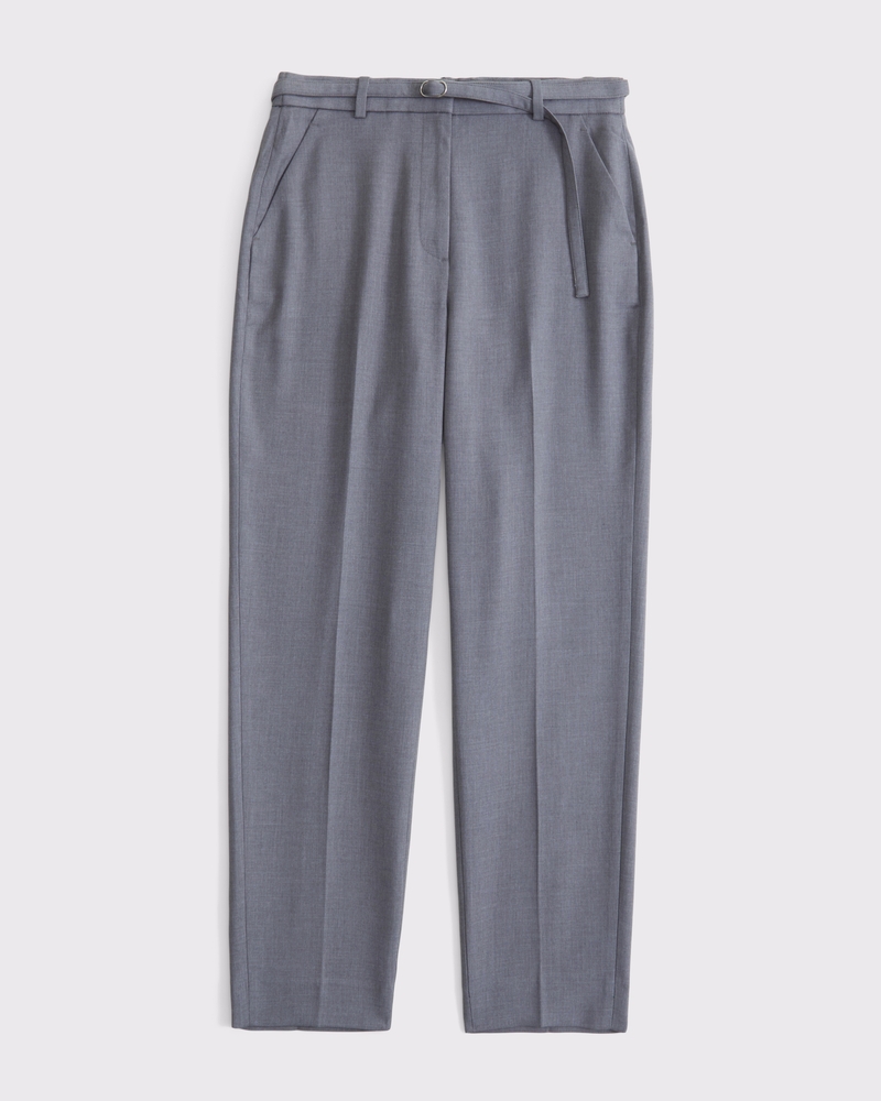Curve Love High Rise Belted Ankle Straight Pant(gray,23)