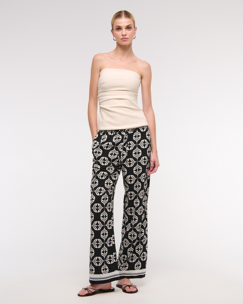 Drapey Wide Leg Pull-On Pant