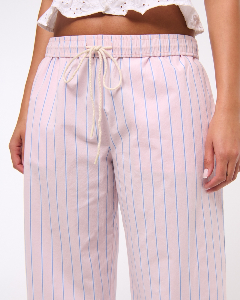Poplin Wide Leg Pull-On Pant(light pink stripe,XXS)
