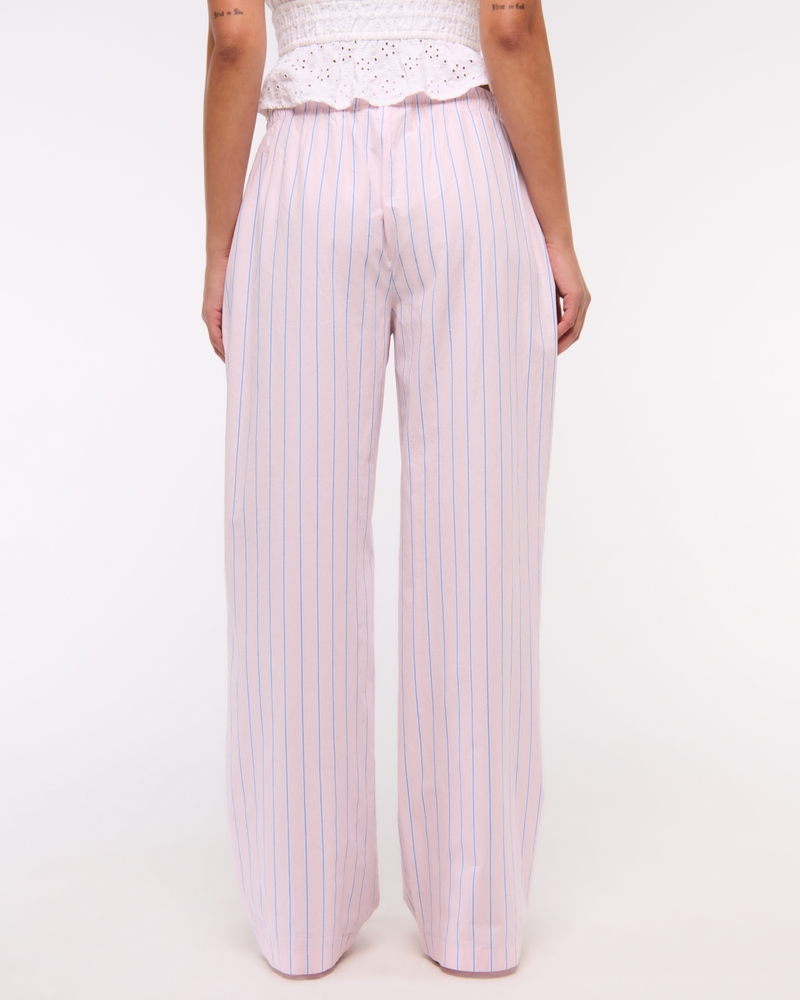 Poplin Wide Leg Pull-On Pant(light pink stripe,XXS)