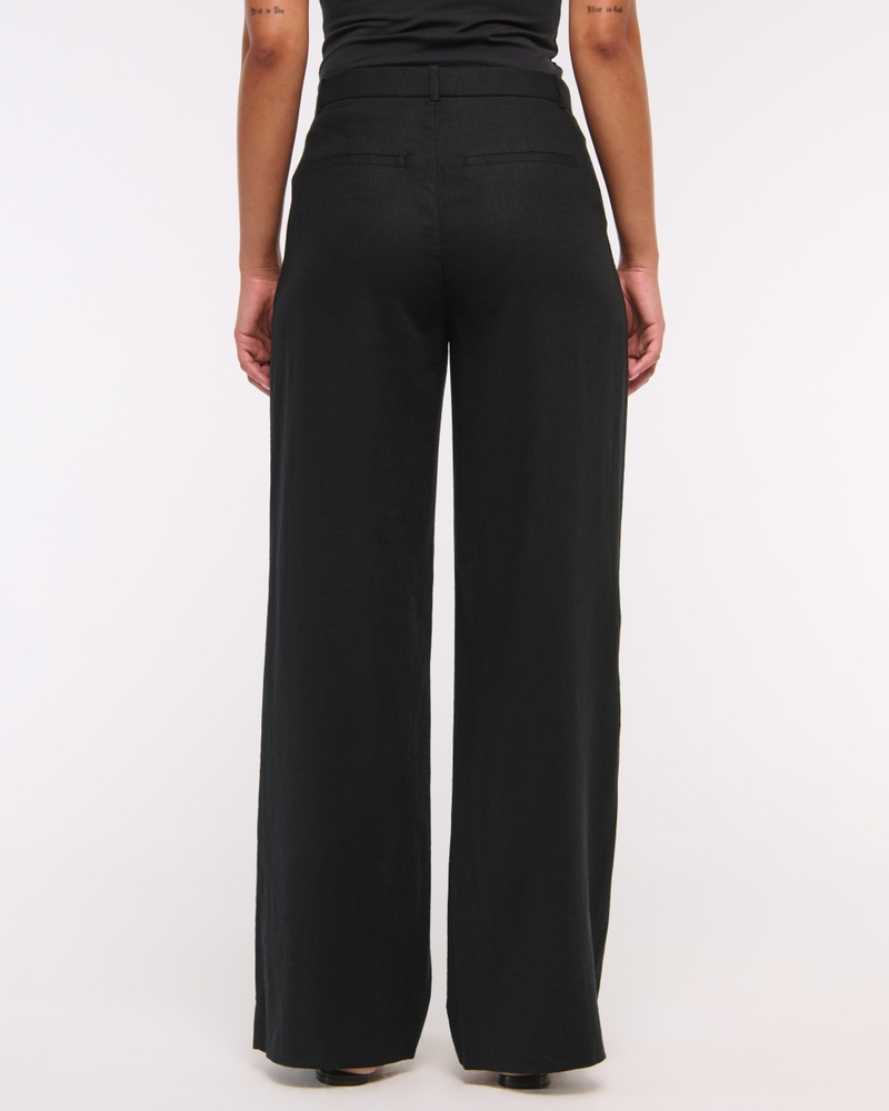A&F Sloane Low Rise Tailored Linen-Blend Pant(black,23)