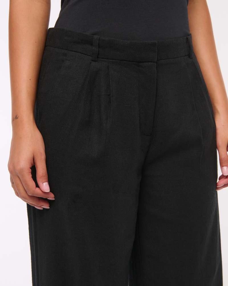 A&F Sloane Low Rise Tailored Linen-Blend Pant(black,23)