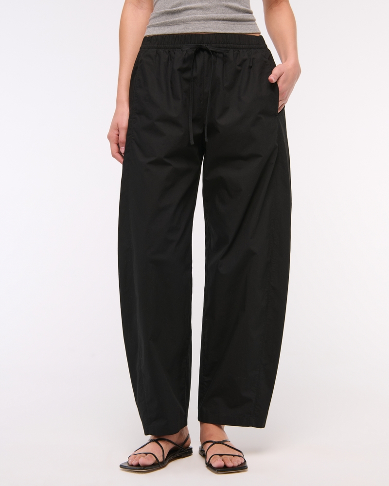 Poplin Barrel Pull-On Pant(black,XXS)