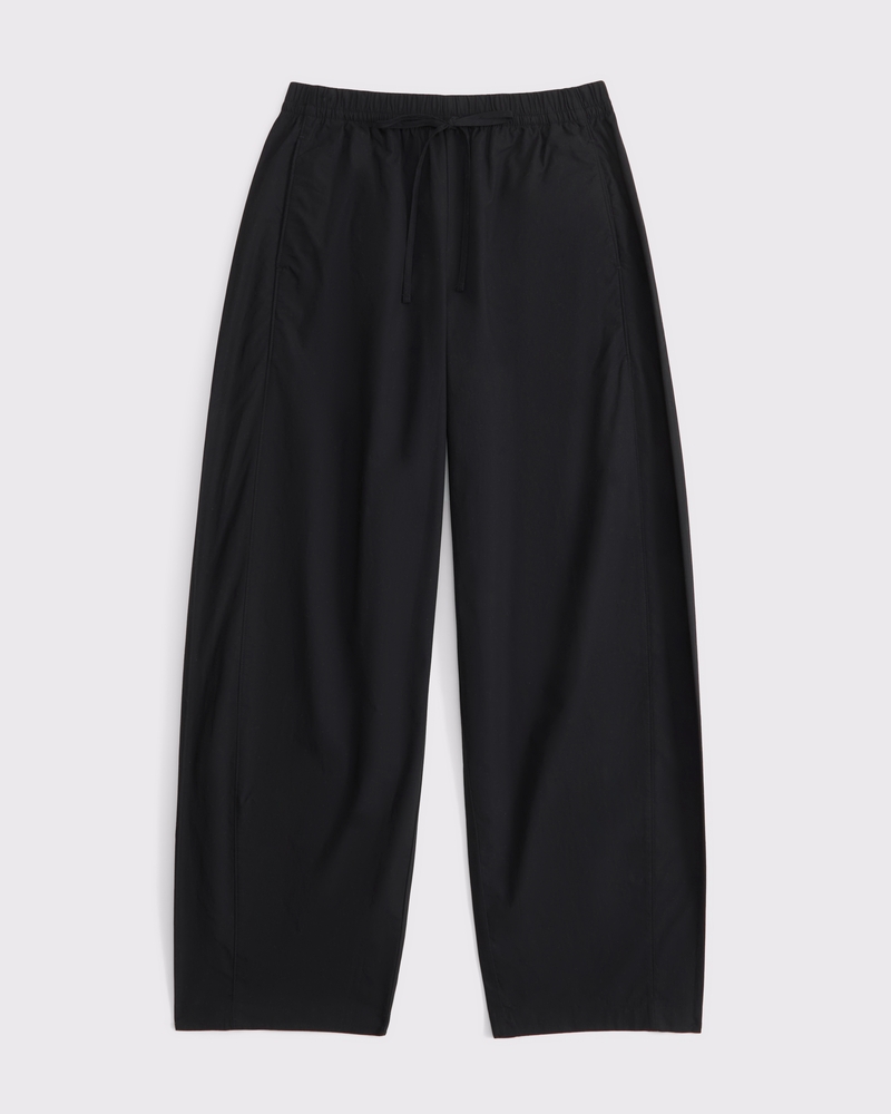 Poplin Barrel Pull-On Pant(black,XXS)