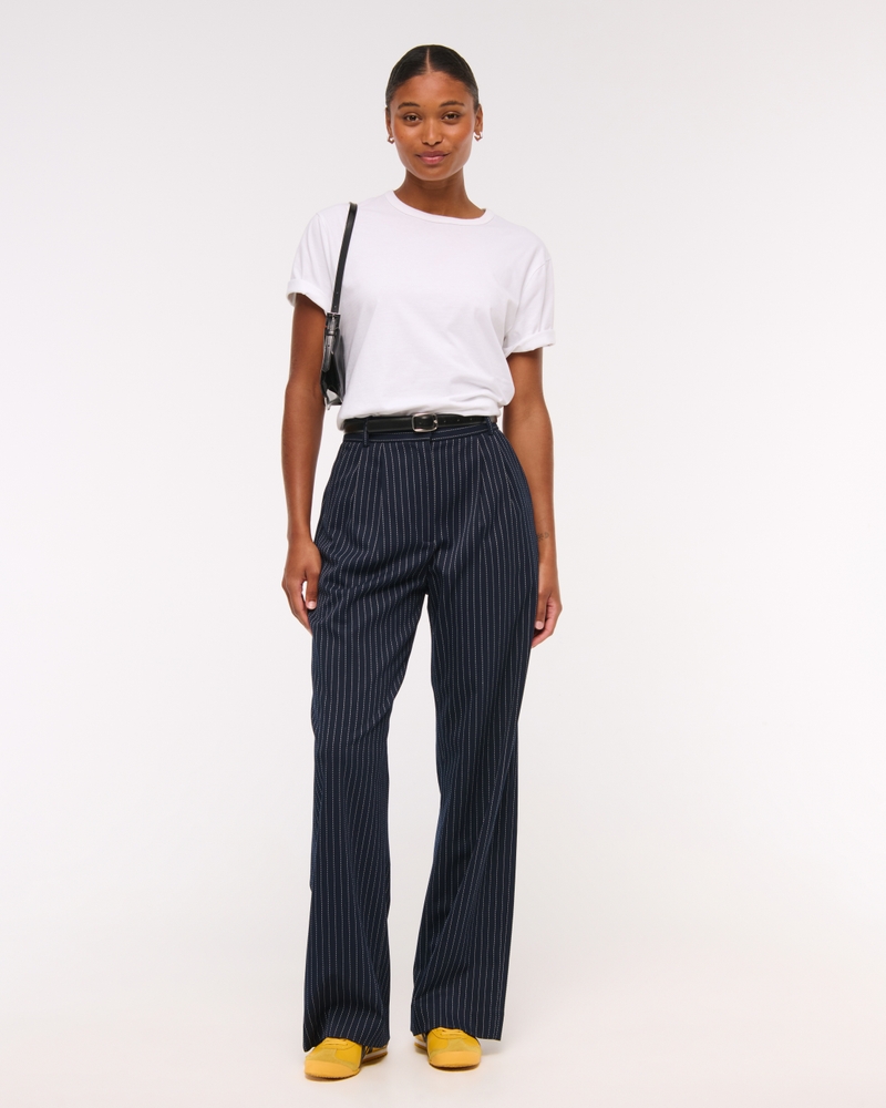 Curve Love A&F Sloane Tailored Wide Leg Pant