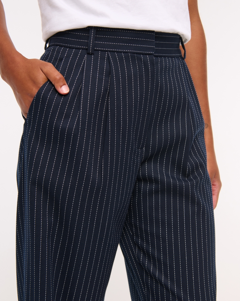 Curve Love A&F Sloane Tailored Wide Leg Pant(navy stripe,23)