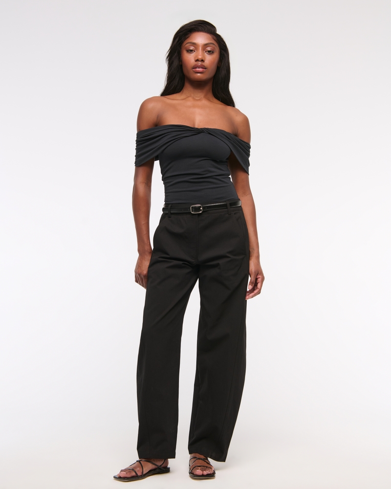 Mid Rise Barrel Pant