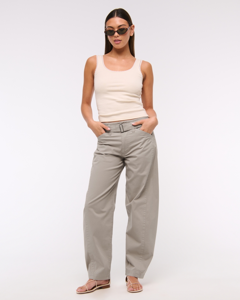 Belted Barrel Pant