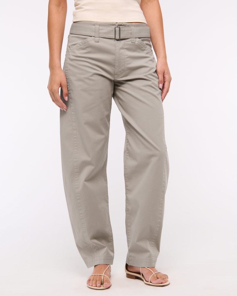 Belted Barrel Pant(sand,24)