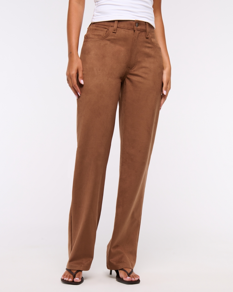 Vegan Suede 90s Relaxed Pant(brown,24)