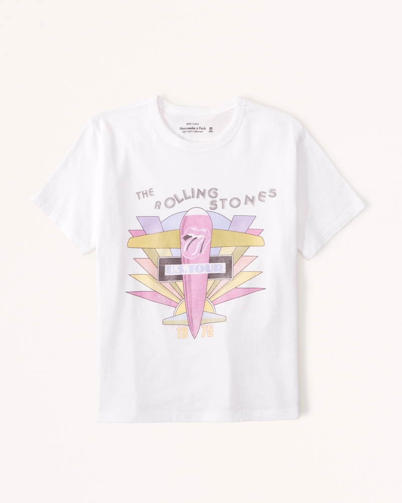 Short-Sleeve Rolling Stones Graphic Skimming Tee
