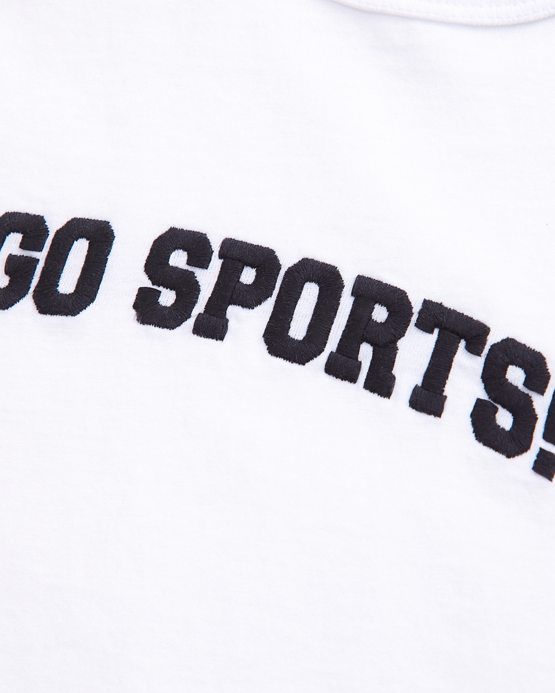 Short-Sleeve Go Sports Graphic Skimming Tee(white,XXS)