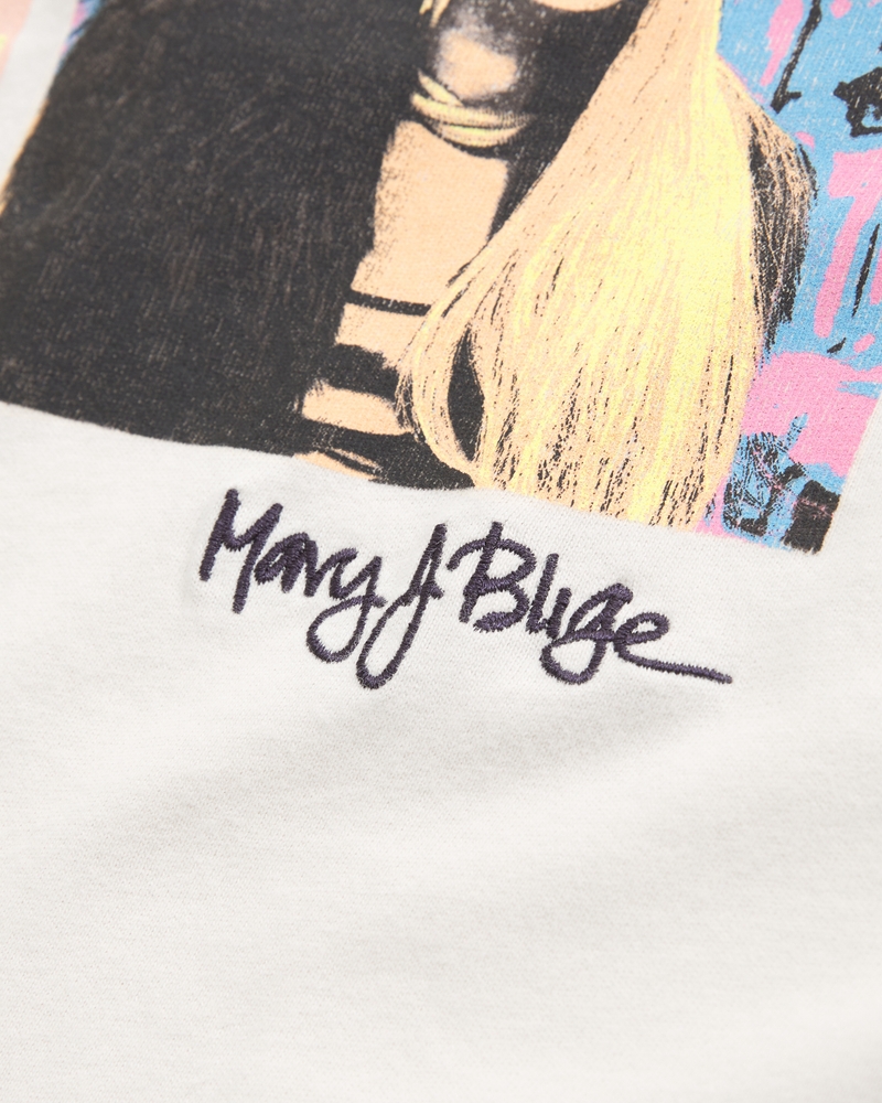 Oversized Mary J. Blige Graphic Tee(feather gray,XXS)