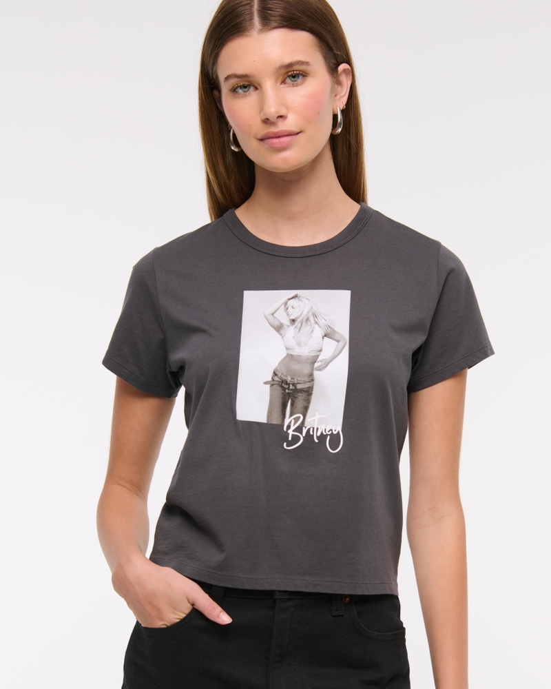 Short-Sleeve Britney Spears Graphic Skimming Tee