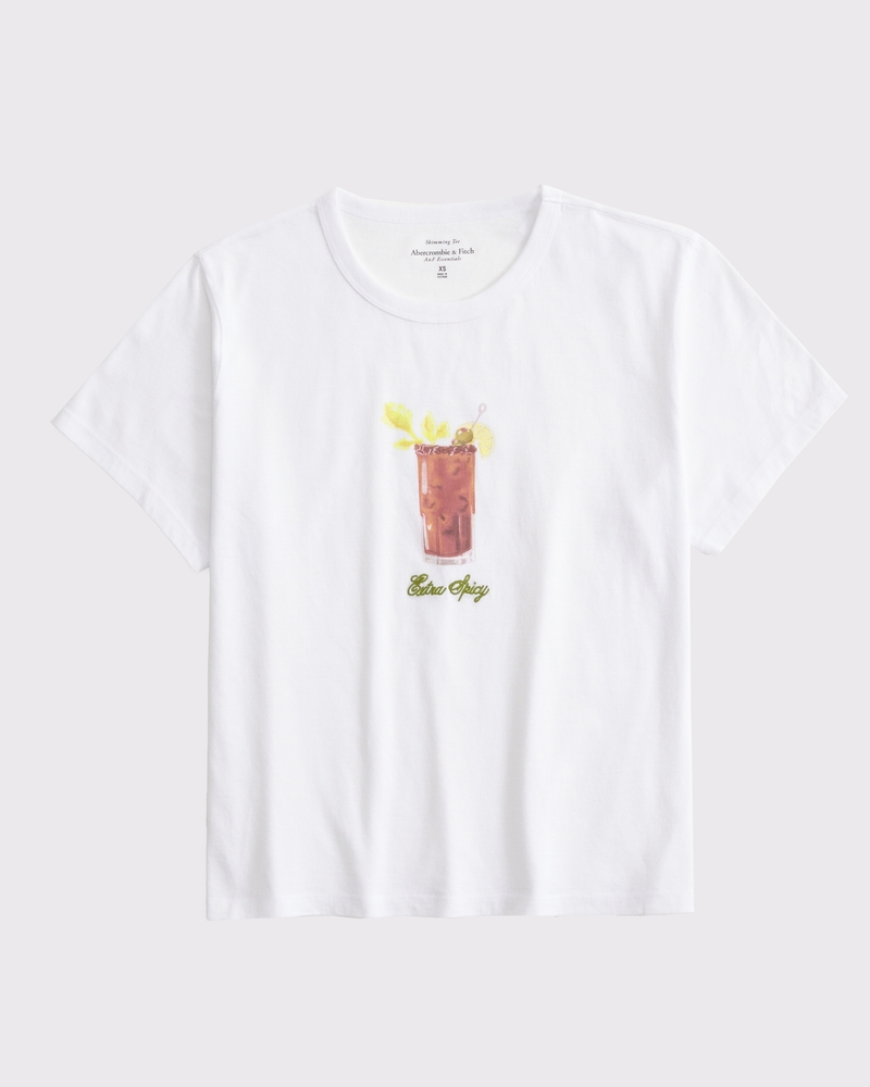 Short-Sleeve Bloody Mary Graphic Skimming Tee(white,XXS)