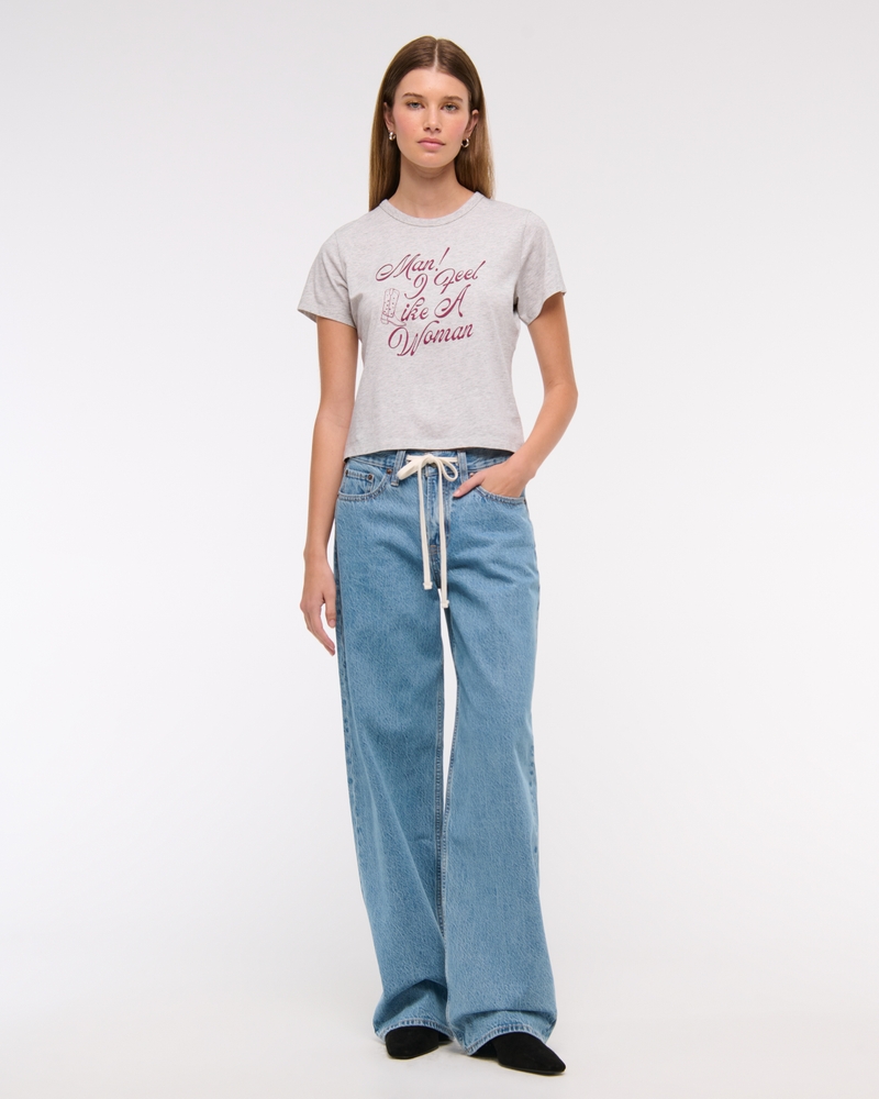 Short-Sleeve Shania Twain Graphic Skimming Tee(light gray,XXS)