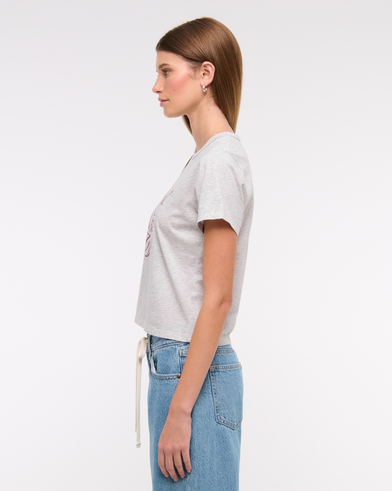 Short-Sleeve Shania Twain Graphic Skimming Tee(light gray,XXS)