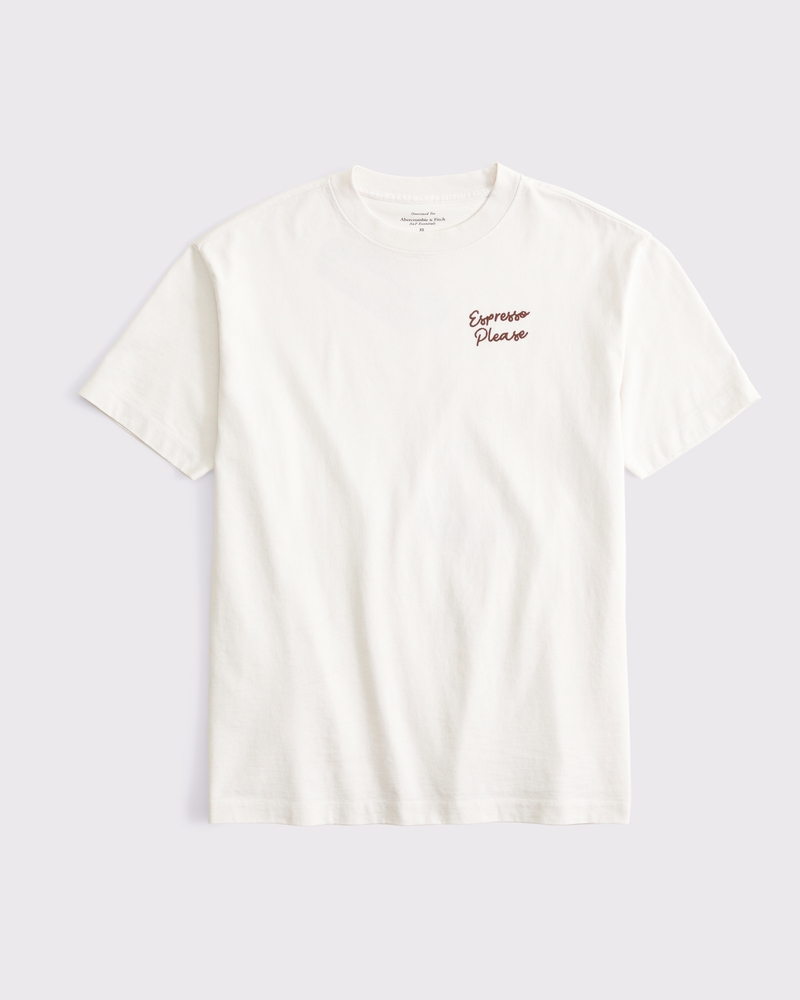 Oversized Espresso Martini Graphic Tee(cream,XXS)
