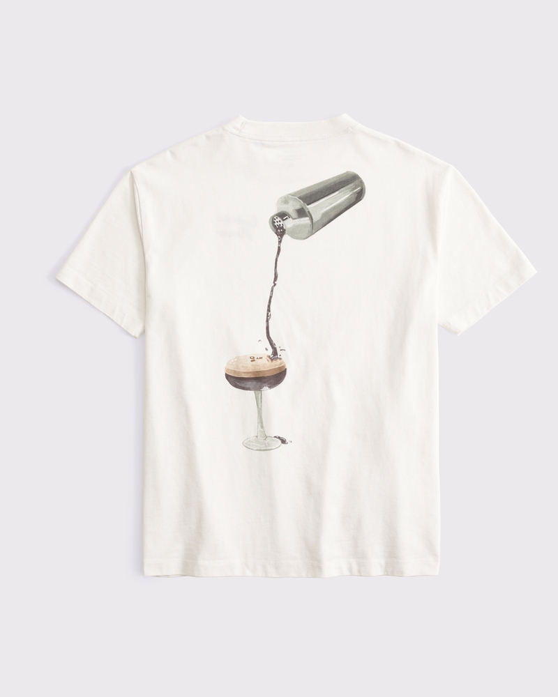 Oversized Espresso Martini Graphic Tee(cream,XXS)