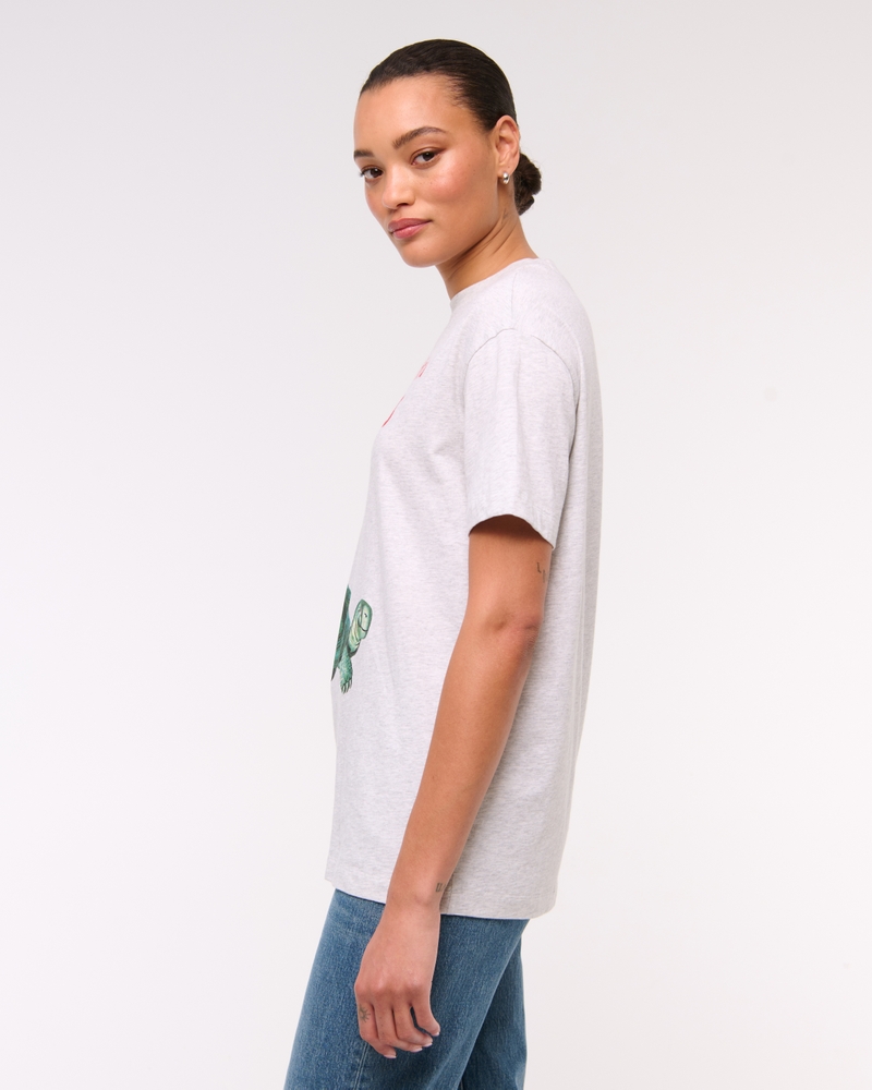 Oversized Guinness Graphic Tee(light gray,XXS)