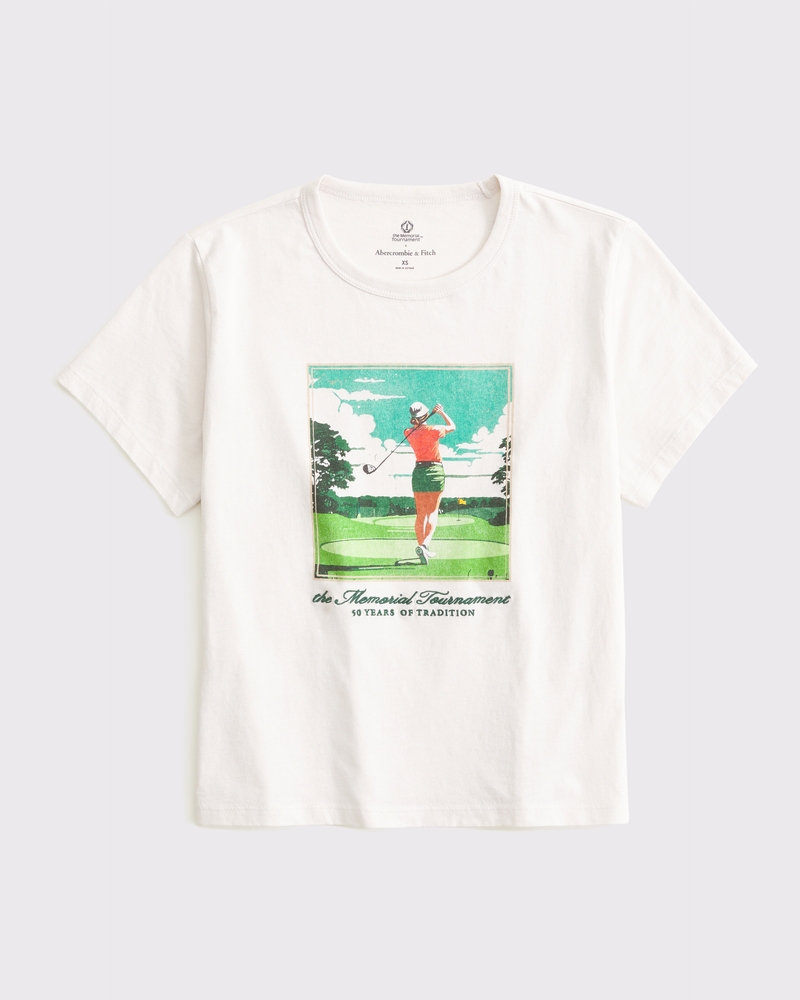 Short-Sleeve Memorial Tournament Graphic Skimming Tee(feather gray,XXS)