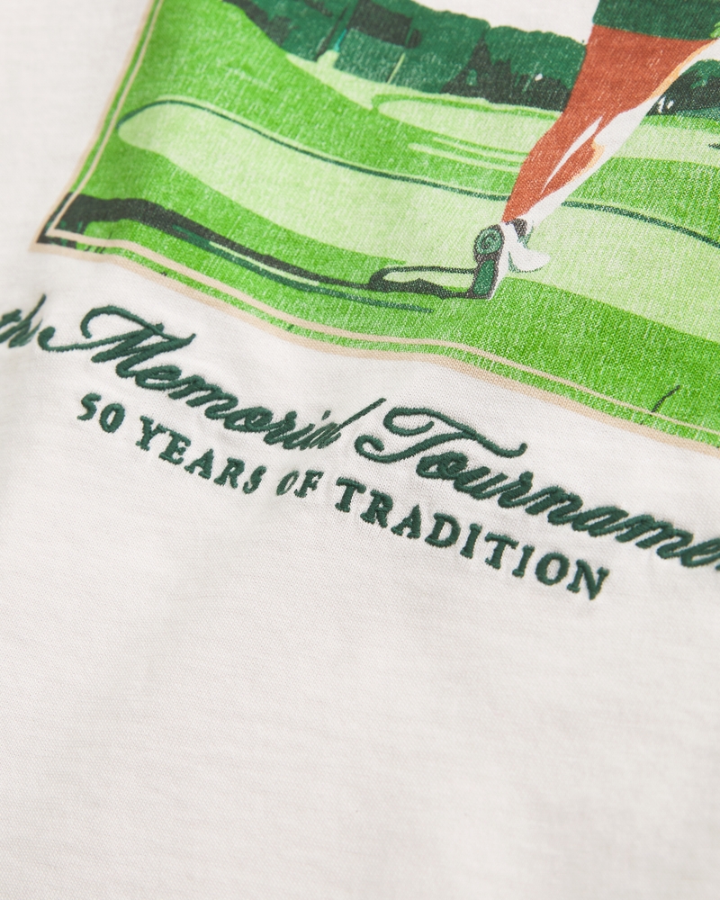 Short-Sleeve Memorial Tournament Graphic Skimming Tee(feather gray,XXS)