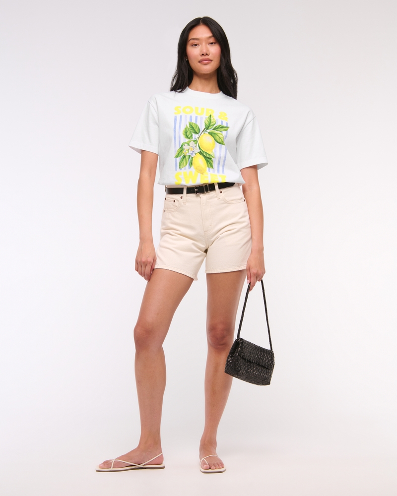 Oversized Lemon Graphic Tee(white,XXS)