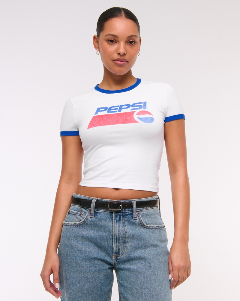 Pepsi Graphic Baby Tee(white,XXS)