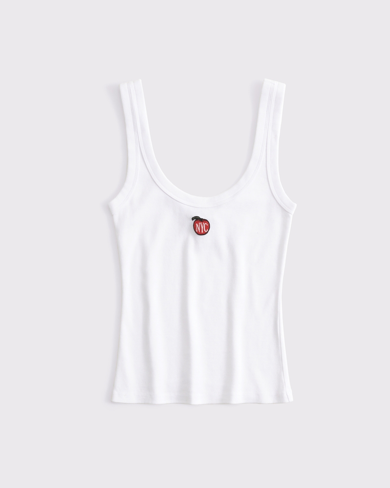 New York City Graphic Scoopneck Tank(white,XXS)
