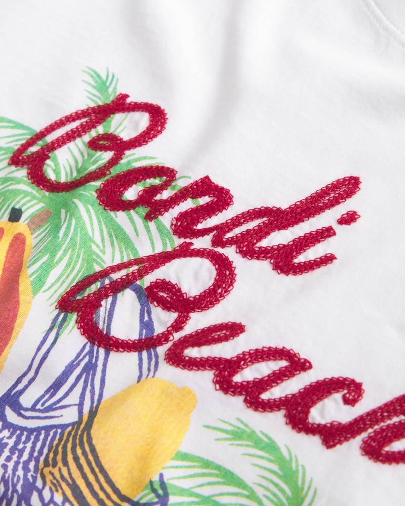Oversized Bondi Beach Graphic Tee(white,XXS)