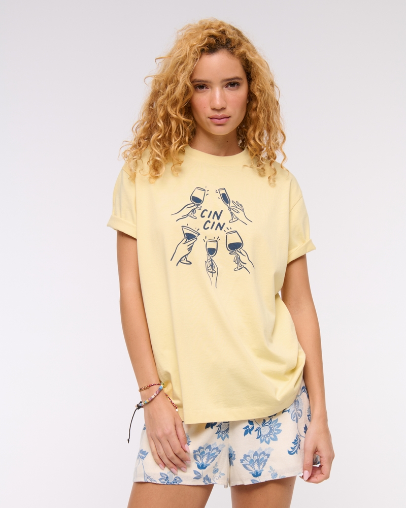 Oversized Cin Cin Graphic Tee