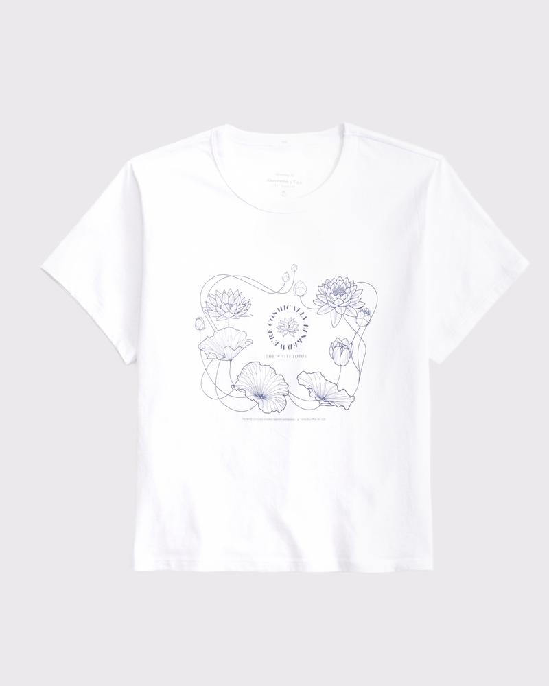 Short-Sleeve The White Lotus Graphic Skimming Tee