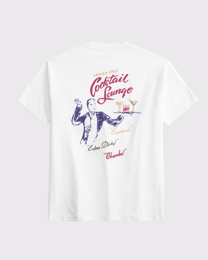 Oversized Cocktail Graphic Tee(white,XXS)
