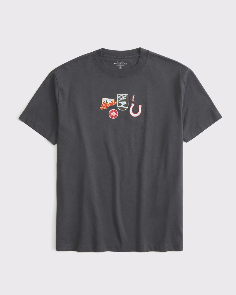 Oversized Ski Patches Graphic Tee